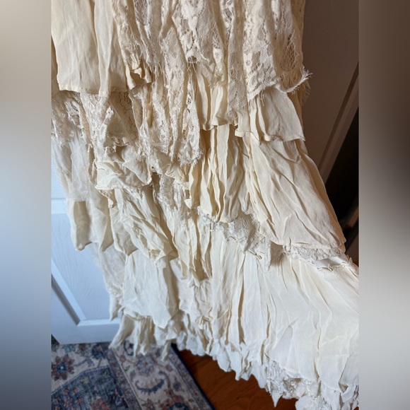 Anthropologie Corset Tiered Lace Ruffle Dress Size Medium - Picture 14 of 15